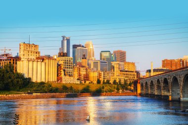 Downtown Minneapolis, Minnesota in the morning clipart