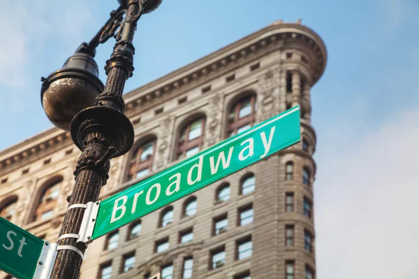 Broadway segno a New York City — Foto Stock