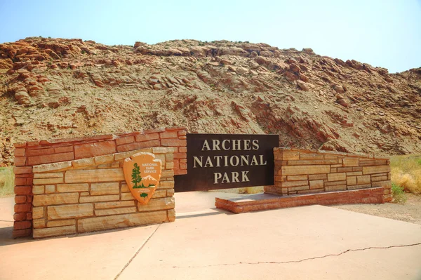Ingang naar de Arches National Park — Stockfoto