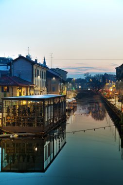 Milan kanalda Naviglio Grande