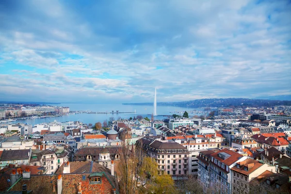 Luchtfoto van Genève stadsgezicht — Stockfoto