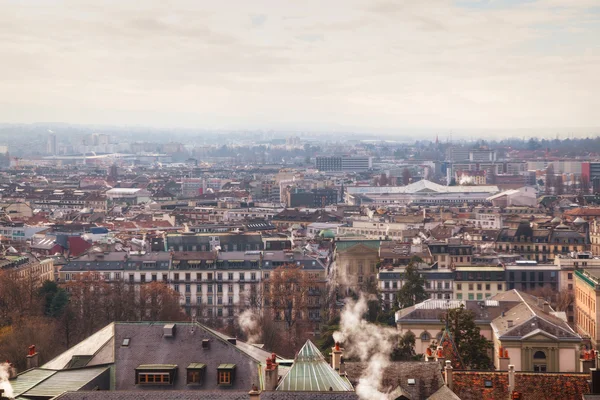 Vista aérea da paisagem urbana de Genebra — Fotografia de Stock