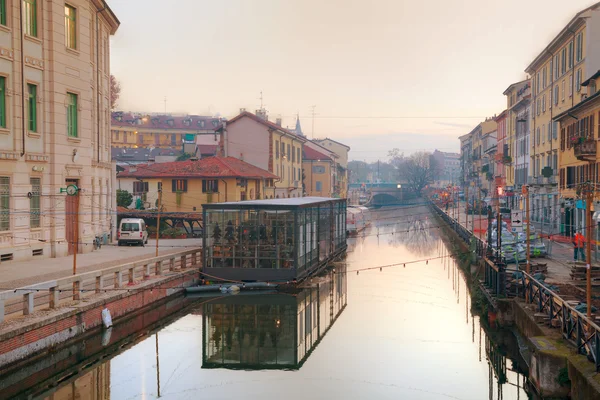 Naviglio grande canal in Mailand — Stockfoto