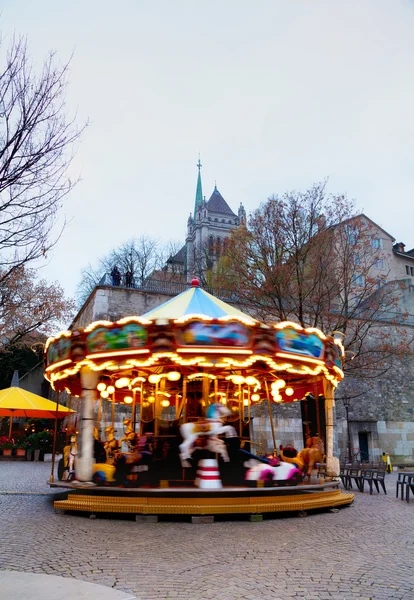 Carousel near St Pierre Cathedral — Stock Photo, Image