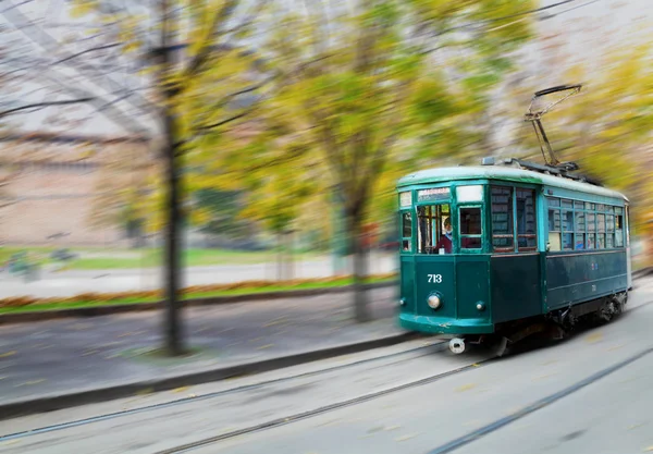 Vieux tramway à Milan — Photo