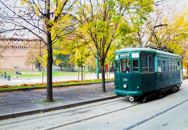 Oude tram in Milaan — Stockfoto