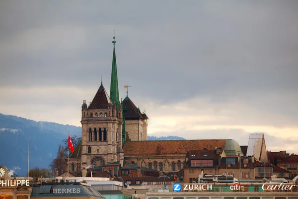 Gyönyörű Genfi utca-és városrészlet — Stock Fotó