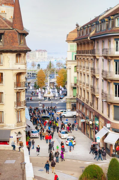 Rue du Rhône street i Genève — Stockfoto