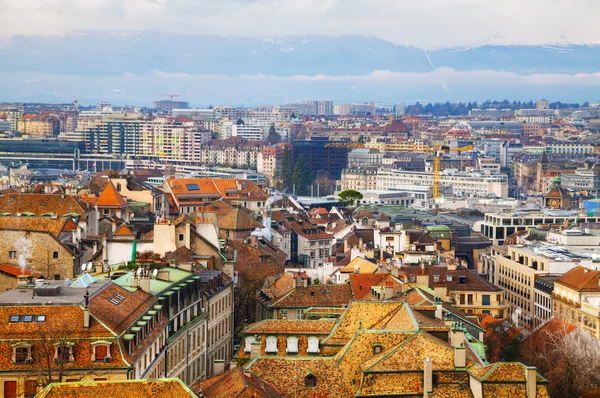 Вид с воздуха на город Женева — стоковое фото