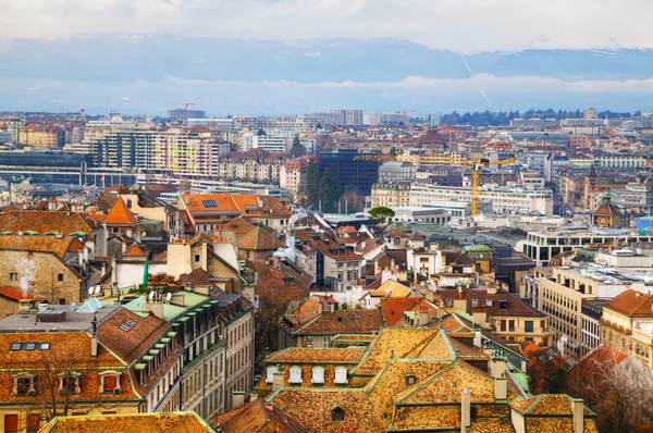 Veduta aerea del paesaggio urbano di Ginevra — Foto Stock