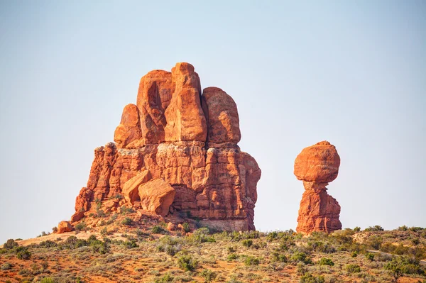 Ισορροπημένος βράχος στο Εθνικό Πάρκο Arches — Φωτογραφία Αρχείου