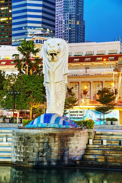 Marina bay with Merlion — Stock Photo, Image