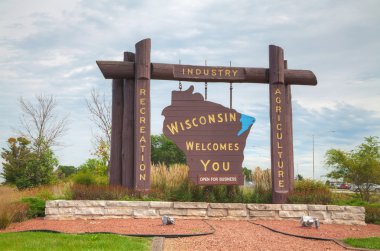 Wisconsin welcomes you sign clipart