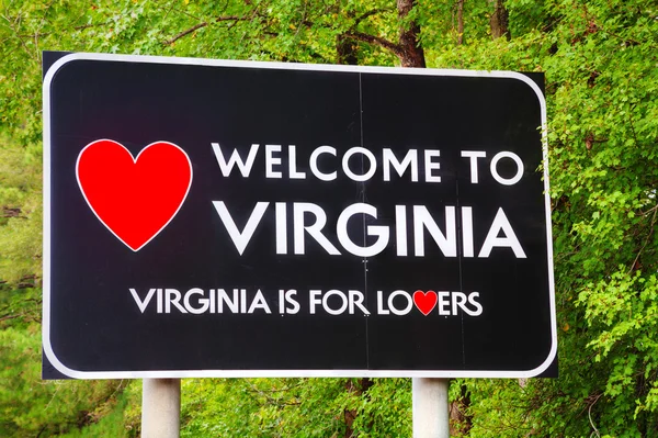 Bienvenido a Virginia Road Sign — Foto de Stock