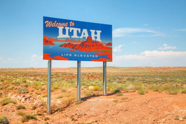 Bienvenido a Utah Road Sign — Foto de Stock