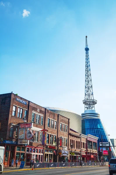 Downtown Nashville med människor — Stockfoto