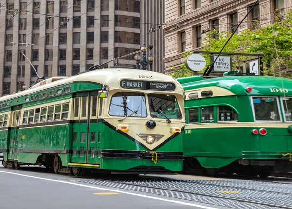 Oude trams in san francisco — Stockfoto