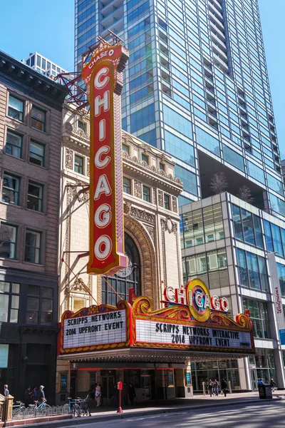 Чикаго театрі знак — стокове фото