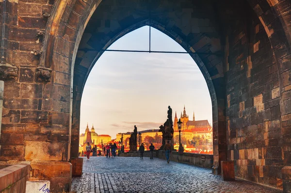 Charles bridge early in the morning — Stock Photo, Image