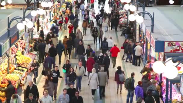 La grande halle du marché à Budapest — Video