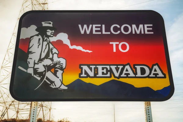 Bienvenido a Nevada señal de tráfico — Foto de Stock