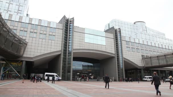 Europees Parlement in Brussel — Stockvideo