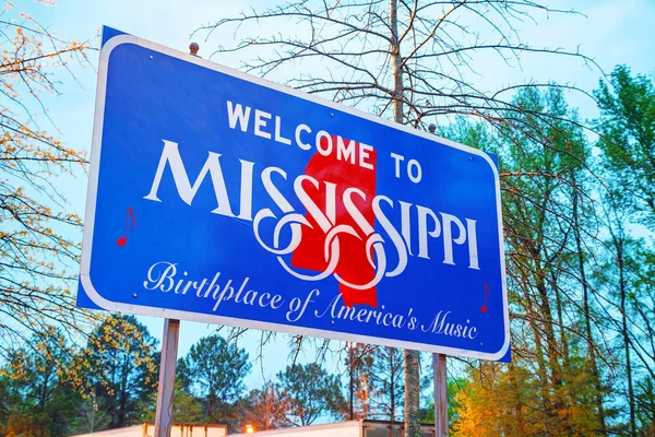 Welkom in Mississippi teken — Stockfoto