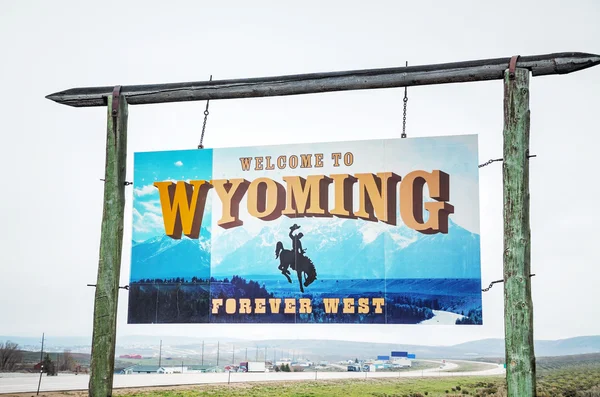 Välkommen till Wyoming tecken — Stockfoto