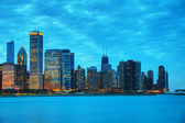 Картина, постер, плакат, фотообои "chicago cityscape in the night", артикул 94821402