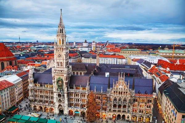 Flygfoto över Marienplatz — Stockfoto