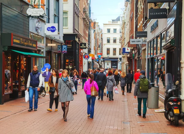 Narrow street of Amsterdam — Stock Photo, Image