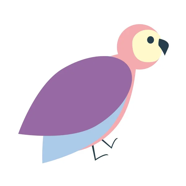 Lindo Icono Pájaro Colorido Vector Ilustración Plana — Vector de stock