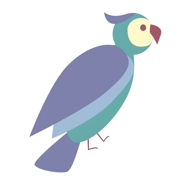 Niedliche Bunte Vogel Symbol Flache Illustration Vektor — Stockvektor