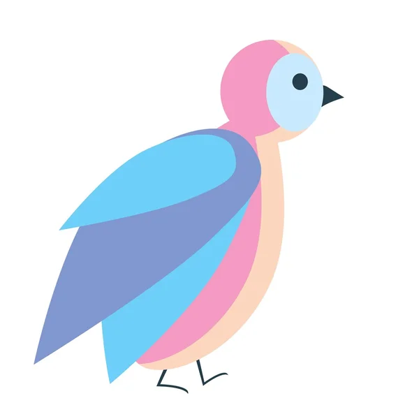 Lindo Icono Pájaro Colorido Vector Ilustración Plana — Vector de stock