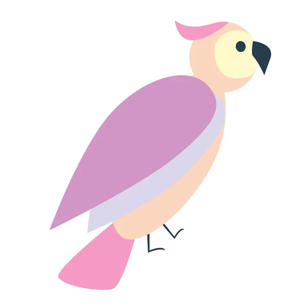 Lindo Icono Pájaro Colorido Vector Ilustración Plana — Vector de stock