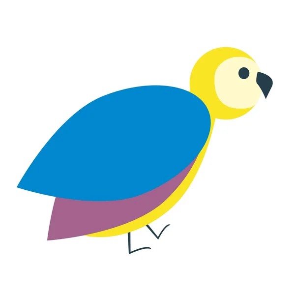 Icône Oiseau Coloré Mignon Vecteur Illustration Plat — Image vectorielle