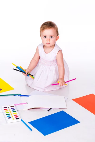 Schattige kleine baby tekenen — Stockfoto