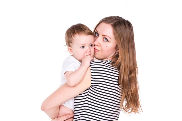 Schönes Baby und Mutter spielen — Stockfoto