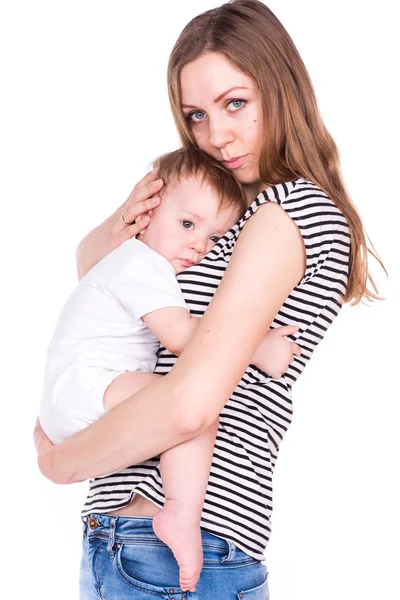 Bebê bonito e mãe jogando — Fotografia de Stock