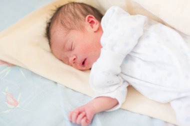 Newborn baby sleeping, 3 days old clipart