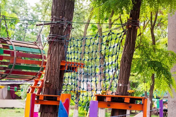 Adventure climbing high wire park — Stock Photo, Image