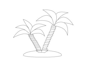Palmiyeler, illüstrasyon vektör