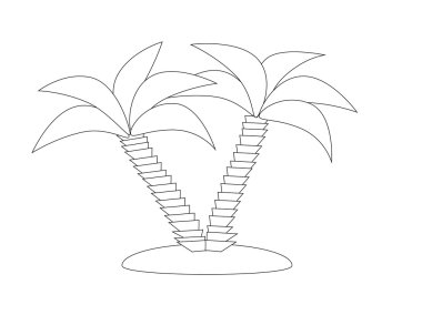 Palmiyeler, illüstrasyon vektör