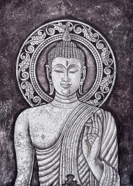 Buddha pintura acrílica — Foto de Stock