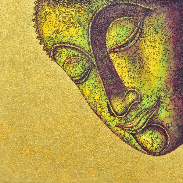 Будда обличчя акриловий живопис — стокове фото