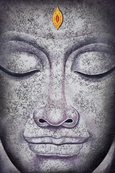 Buda rosto pintura acrílica Fotografias De Stock Royalty-Free
