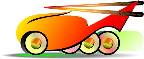 Logo levering uitdrukkelijke sushi — Stockfoto