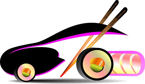 Логотип доставки экспресс суши — стоковое фото