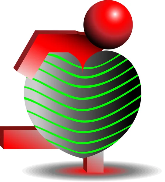 Diagnóstico de corazón — Vector de stock