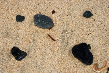 Sersemletici dingin kumlu plaj dalgaları, seyahat temaları